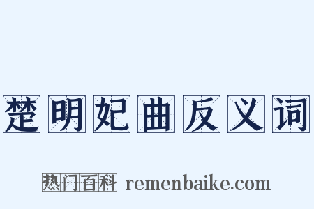 楚明妃曲反义词是什么意思的图片